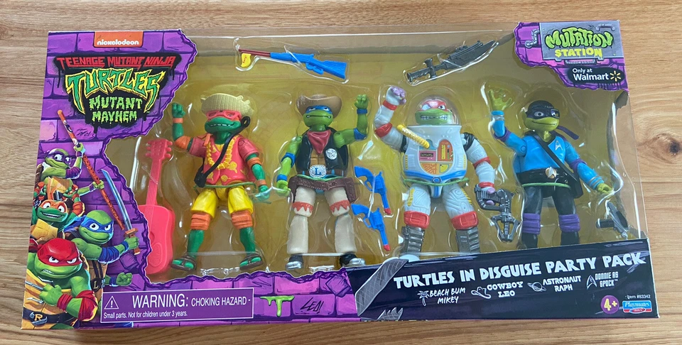 NUEVO Nickelodeon Ninja Turtles Mutant Mayhem Turtles In Disguise Party Pack Foto 2 de 4