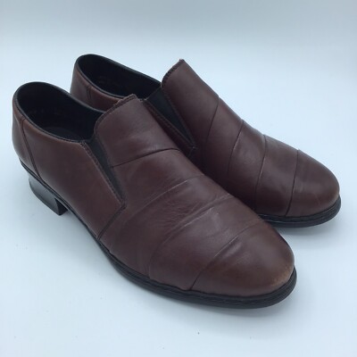 rieker ladies dress shoes Antistress Womens 8.5 M Slip On Brown Leather Shoes W Heel 9 Pairs Packs