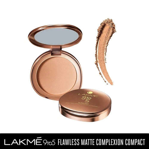 Lakme 9 to 5 Flawless Matte Complexion Compact, Almond, 8g