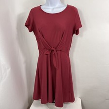 Pink Rose Vintage A-Line Dress Women's Small Short Sleeve Round Neck Above Knee