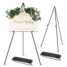 Easel Stand 63" Folding for Signs Pictures Black Metal with Bag 2 Pack