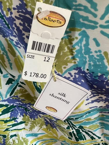 Talbots Pure Silk Dress Size 12 White Floral Print Sleeveless Sheath Dress NWT - Picture 3 of 7