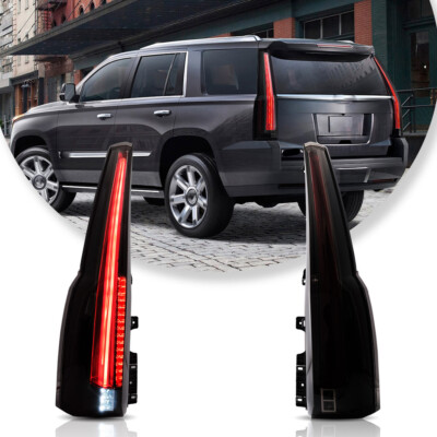 VLAND Smoked LED Tail Lights For 15-20 Chevrolet Tahoe/Suburban(Cadillac Style)