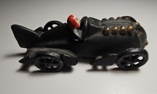 Hubley Vintage 6 1/4 Cast Iron Toy Race Car Black