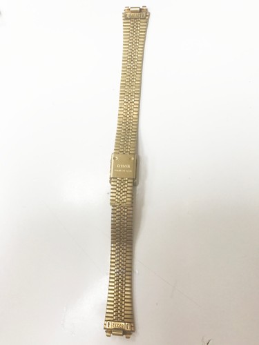 CITIZEN ORIGINAL GOLD TONE STAINLESS STEEL 14MM SLIDING CLASP BRACELET NOS - Picture 3 of 5