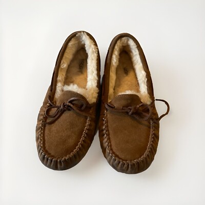 UGG Dakota Moccasins Size 6 Fur Tie Leather F20021H