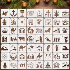 Christmas Nativity Stencils 56 Pack Christmas Stencils for Painting on Wood D...