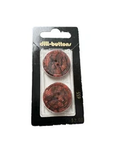 Vintage Dill Buttons Red Marbled 655 Size 1” (25mm)