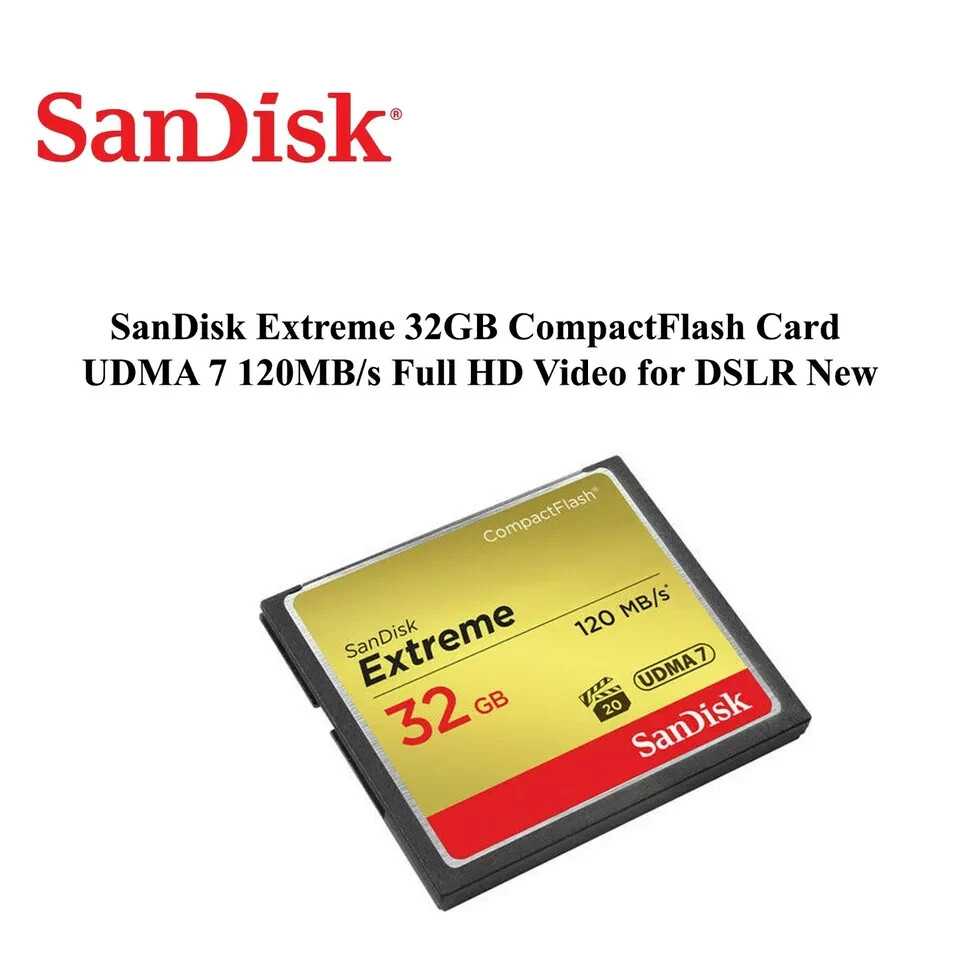 SanDisk Extreme - 32GB - 120MB/s - UDMA 7 - CF Compact Flash Camera Memory Card