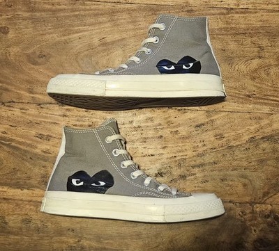 Converse x Comme des Garçons PLAY Chuck Taylor Hi Grey Men 6 Women 8 171847C