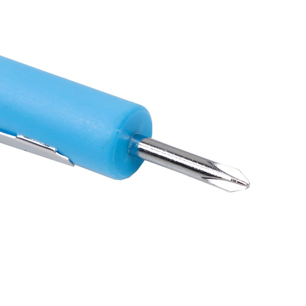 10X Blue Mini Pocket Screwdriver Phillips & Flat Head Tip with Magnet and Clip