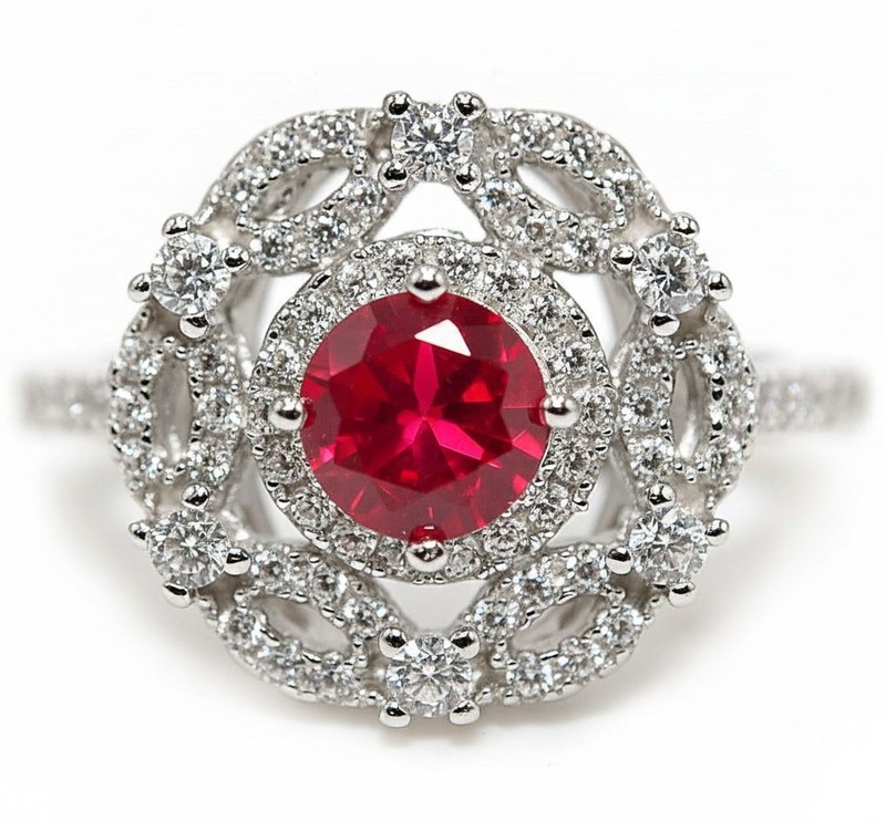 2CT Heat Treated Rubellite Tourmaline 925 Solid Sterling Silver Ring Sz 7