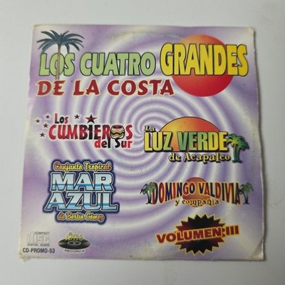 LOS CUATRO GRANDES DE LA COSTA Vol 3 Promo Cd Album Cumbieros Mar Azul Luz Verde
