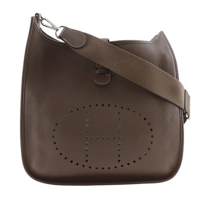 HERMES Evelyn Evelyne3GM Shoulder Bag Etope SilverHardware Taurillon Cleme...