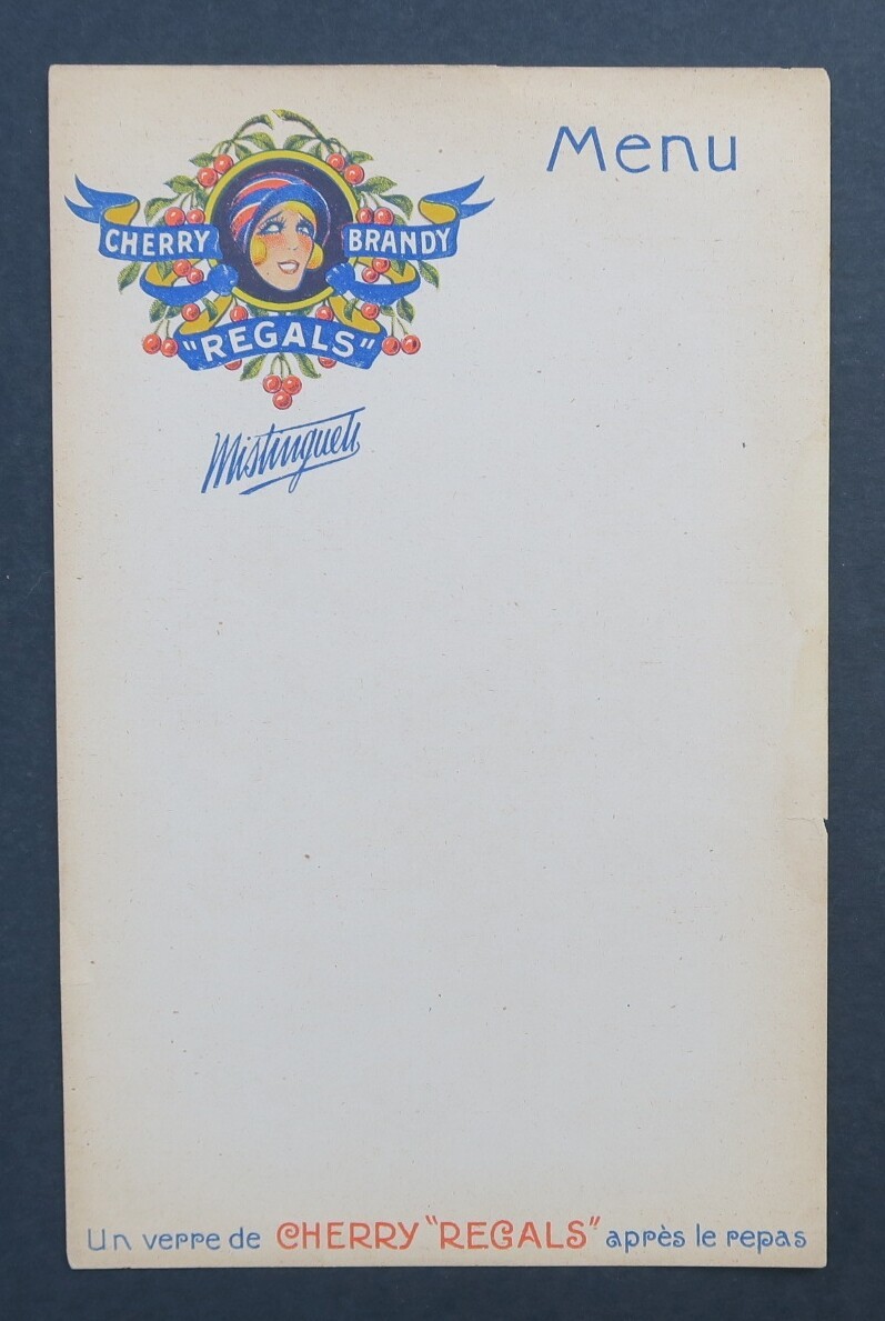MENÚ CEREZA BRANDY REGALOS MISTINGUETT tarjeta restaurante gastronomía