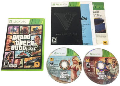 Grand Theft Auto V - Xbox 360 - Game Complete w/ Map - Tested