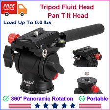 Tripod Fluid Head Pan Tilt Head With Arca Type Quick Release Plate And Handle