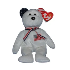 Ty Beanie Baby America white - MWMT, Bear