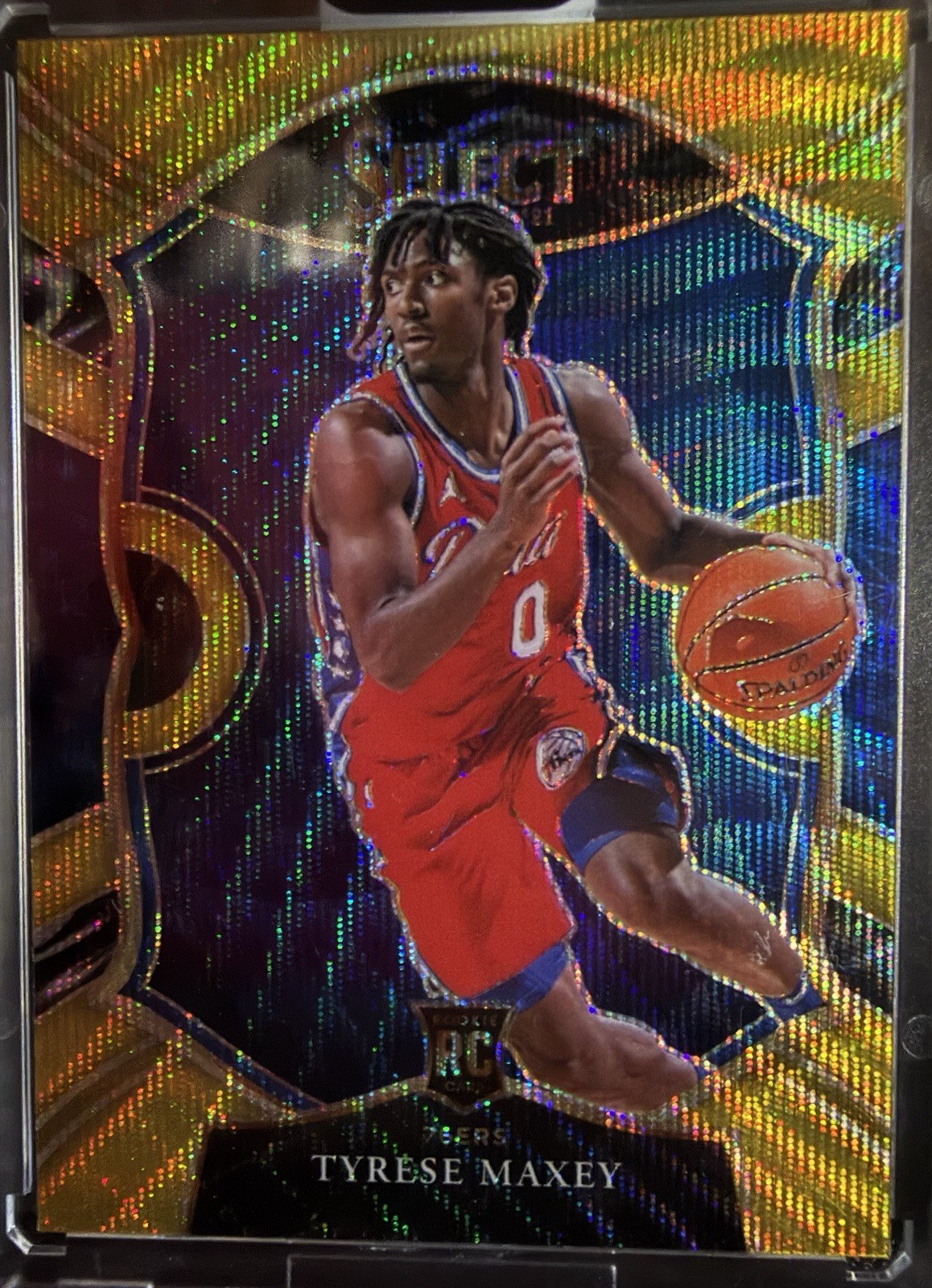 2020-21 Panini Select Concourse Tyrese Maxey RC #81 Gold Wave SSP !! 🔥
