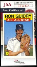 Ron Guidry JSA Coa Autograph 1986 Topps All Star Signed