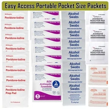 29 Piece - Wipes and Prep Pads Refill First Aid Emergency Sports School Work Kit