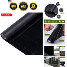 Static Cling Total Blackout Window Film Privacy Room Darkening Window Tint Bl...