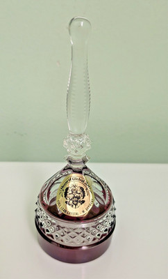 Vintage HOUSE OF GLOBAL Full Lead Crystal Cranberry Red Bell: 5'', W. Germany