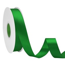 50 Yards Double Faced Green Satin Ribbon 7/8 inch Solid Ribbon for Gift Wrapp...