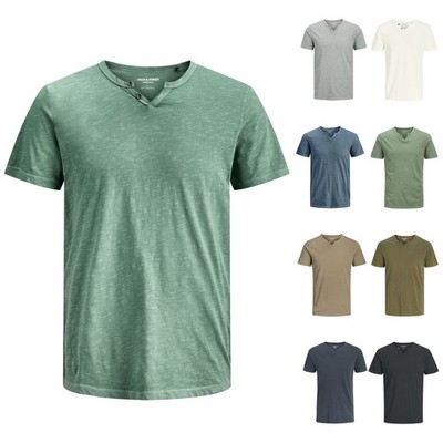 1er 2er 3er Pack Jack & Jones Herren Shirts T-Shirts JJESPLIT Neck Tee SS