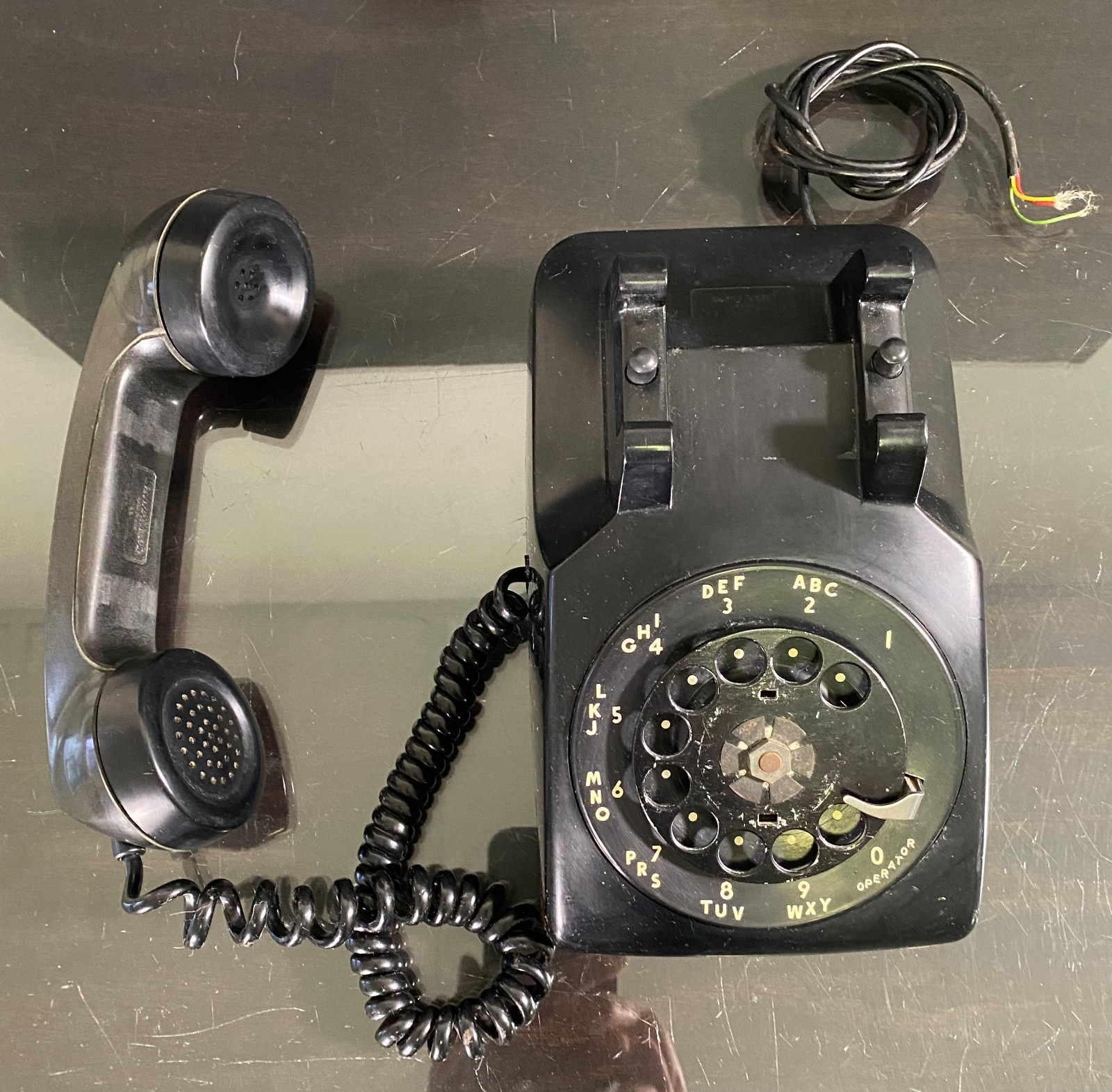 Bell System WESTERN ELECTRIC Rotary Desk Telephone 500 Black 1962 w/Metal Dial