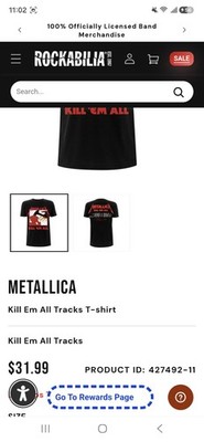 Metallica Kill Em All Heavy Metal Band Size Large Black Band Tshirt Gildan