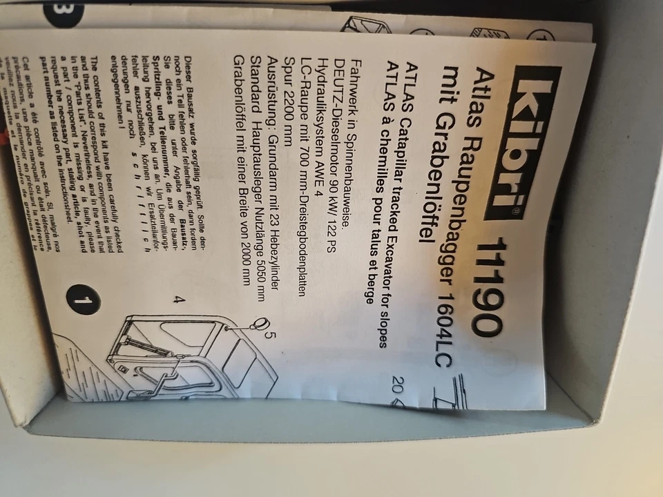 Ho Scale 11190 Kibri Construction Equipment High Hole Excavator Kit Open Box - Image 3 of 3