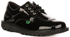 Zapatillas deportivas Kickers Kick Lo Core de cuero para mujer en charol negro EE. UU. 5-8