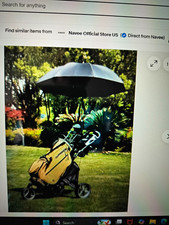 KVV 3 wheel golf push cart trolley with umbrella holder black
