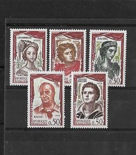 Timbres Neuf : Série n° 1301 à 1305 - Comédiens Français (Grenat)- Neuf**  1961