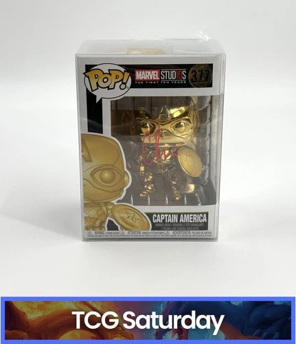 FUNKO POP 377 MARVEL STUDIOS CAPTAIN AMERICA GOLD CHRIS EVANS AUTO