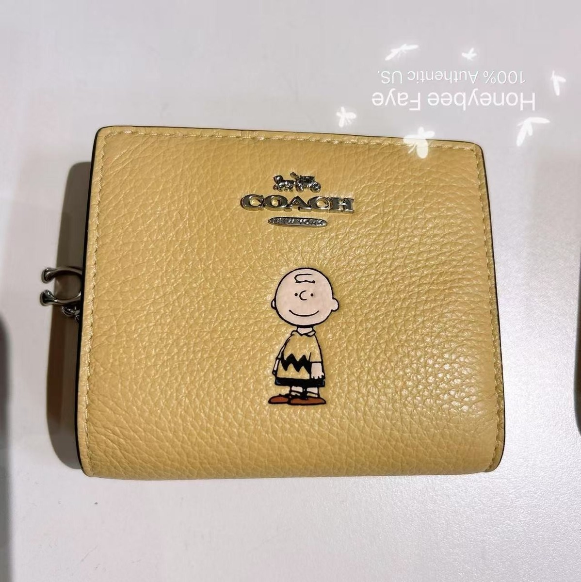 NWT Coach X Peanuts Snap Wallet With Lucy/Charlie Brown/Linus
