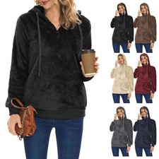 Womens Warm Fleece Hooded Hoody Sweatshirt Winter Tops with Pocket US