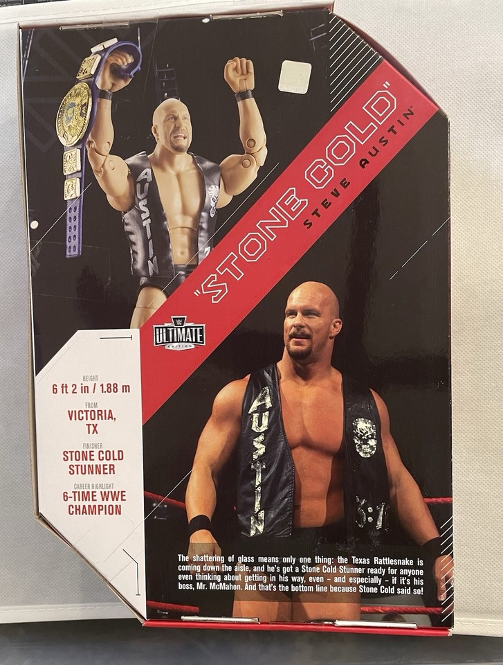WWE MATTEL Ultimate Edition Stone Cold Steve Austin Action Figure, 6-in / 15.24-cm