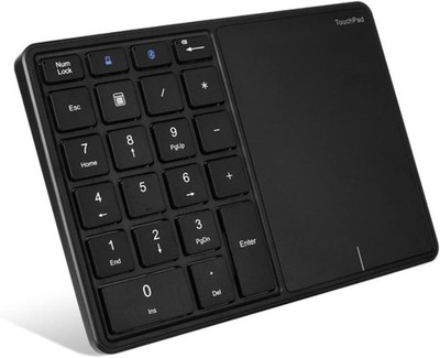 Cuifati Bluetooth Wireless Number Pad 22 Tasten mit Touchpad Schwarz