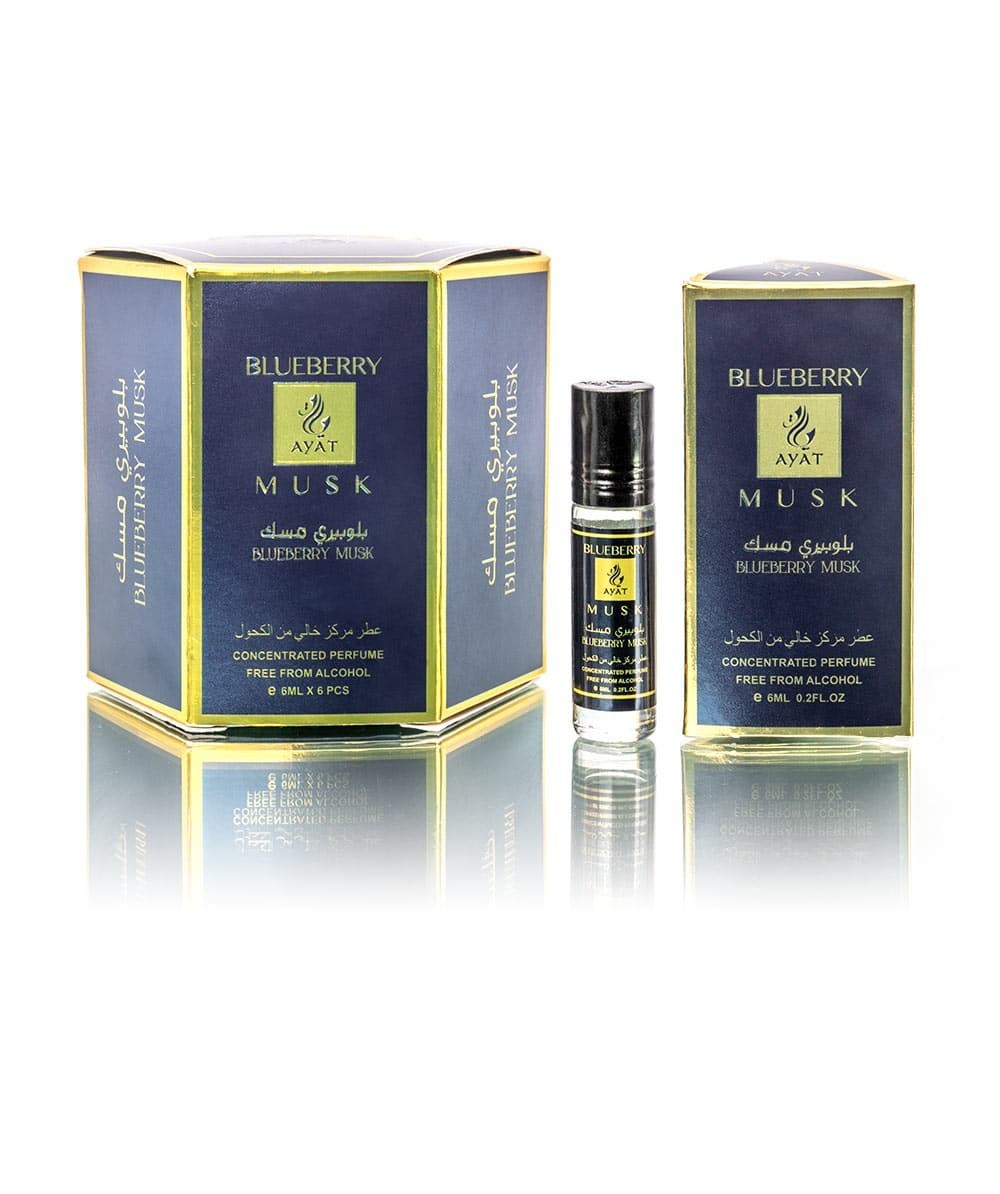 Blueberry Musk Huile Parfumée Longue Tenue Anti-Odeur pour Peaux Sensibles 6x6ml