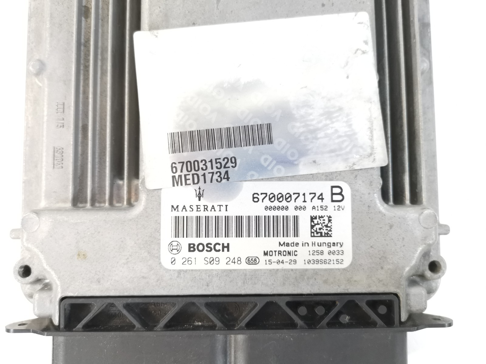 Maserati Ghibli RWD 3.0 L 2015 Engine Control Unit Module ECU 670007174 OEM