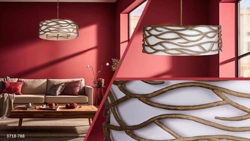 Minka Lavery 3718 Branch Reality 6 Light 28"W Pendant - Textured Ashen Gold - Picture 6 of 12