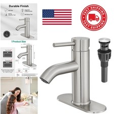 Traditional Straight Spout Bathroom Faucet with Single Handle and Pop Up Drain