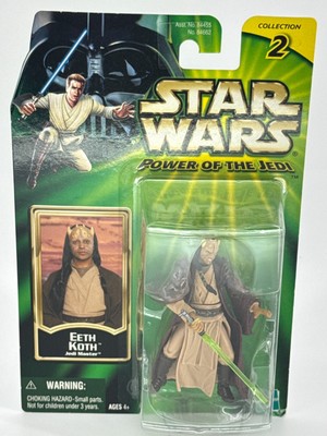 Star Wars Power of the Jedi Eeth Koth Jedi Master Figure 2001 Hasbro MOC New
