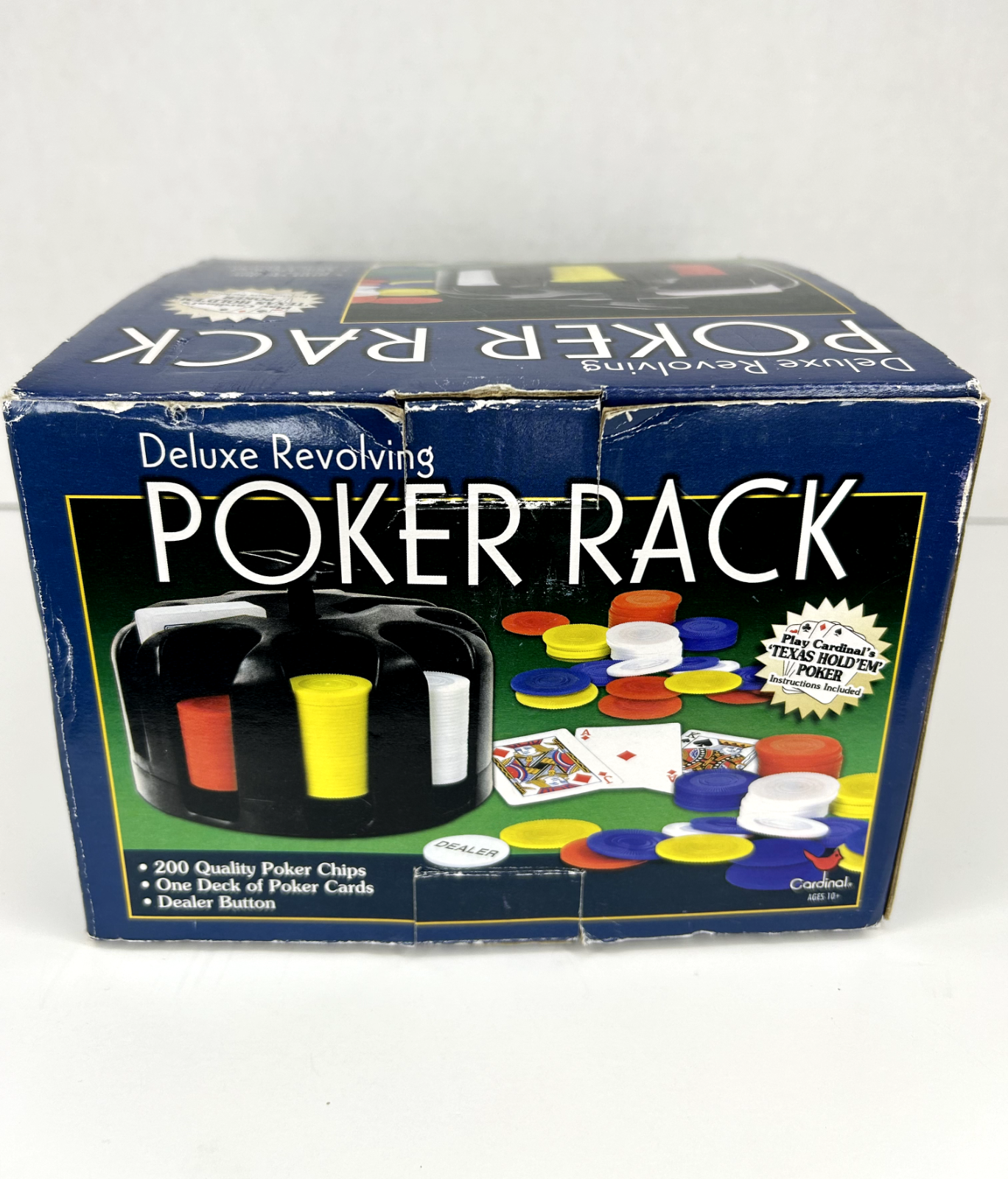 Cardinal Deluxe Revolving Poker Rack 200 Chips 1 Deck of Poker Cards