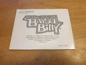 Adventures of Bayou Billy Nintendo NES Anleitung Spielanleitung NOE