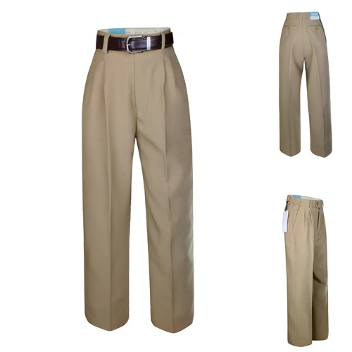 Boy Kid Formal School Uniform Pants Khaki Taupe Green Blue White Charcoal 2T-20 - Picture 15 of 38