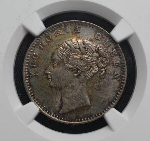 British India 1840 Continuous Legend 1/2 Rupee NGC AU 58