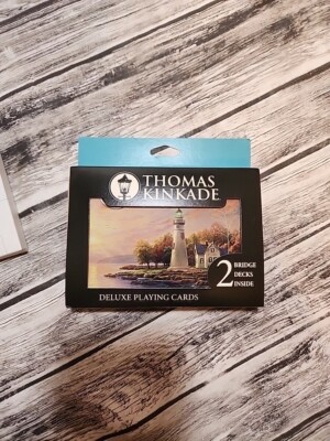 Thomas Kinkade Deluxe Playing Cards 2 Bridge Decks & Collector s Tin NEW